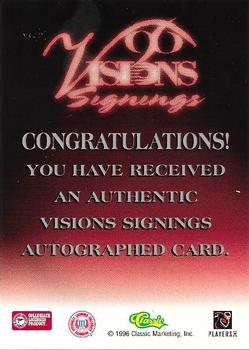 1996 Classic Visions Signings - Autographs Gold #NNO Dietrich Jells Back