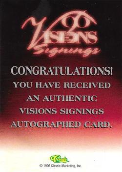 1996 Classic Visions Signings - Autographs Gold #NNO Alonzo Mourning Back