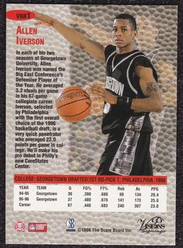 1996 Classic Visions Signings - Basketball Rookies Exchange #VBR1 Allen Iverson Back