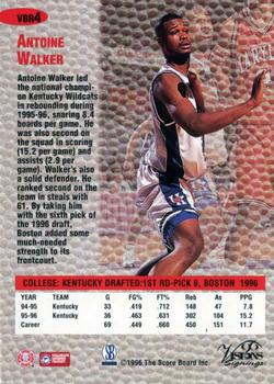 1996 Classic Visions Signings - Basketball Rookies Exchange #VBR4 Antoine Walker Back