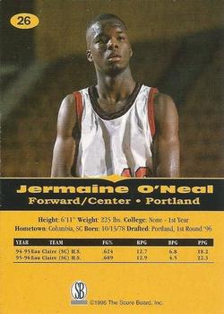 1996-97 Score Board All Sport PPF - Gold #26 Jermaine O'Neal Back