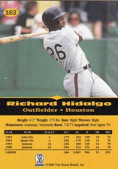 1996-97 Score Board All Sport PPF - Gold #163 Richard Hidalgo Back