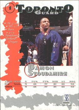 1996-97 Score Board Autographed Collection #1 Damon Stoudamire Back