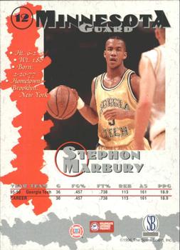 1996-97 Score Board Autographed Collection #12 Stephon Marbury Back
