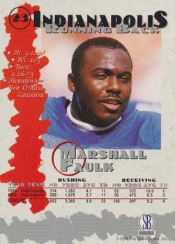 1996-97 Score Board Autographed Collection #23 Marshall Faulk Back