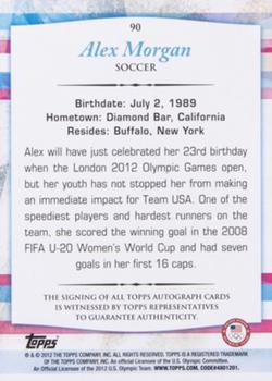 2012 Topps U.S. Olympic Team & Hopefuls - Autographs #90 Alex Morgan Back