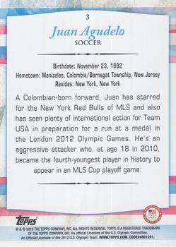 2012 Topps U.S. Olympic Team & Hopefuls - Bronze #3 Juan Agudelo Back