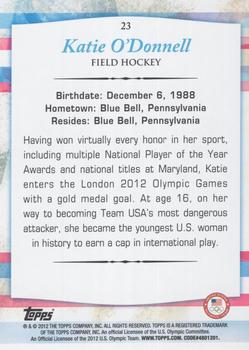 2012 Topps U.S. Olympic Team & Hopefuls - Bronze #23 Katie O'Donnell Back