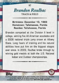 2012 Topps U.S. Olympic Team & Hopefuls - Bronze #97 Brandon Roulhac Back