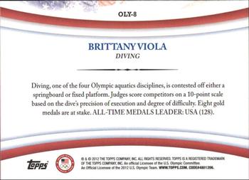 2012 Topps U.S. Olympic Team & Hopefuls - Games of the XXX Olympiad #OLY-8 Brittany Viola Back