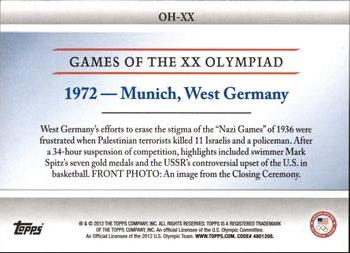 2012 Topps U.S. Olympic Team & Hopefuls - Heritage of the Games #OH-20 1972 Munich, West Germany Back