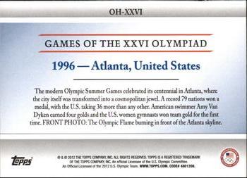 2012 Topps U.S. Olympic Team & Hopefuls - Heritage of the Games #OH-26 1996 Atlanta, United States Back