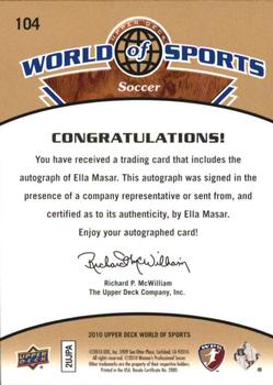 2010 Upper Deck World of Sports - Autographs #104 Ella Masar Back