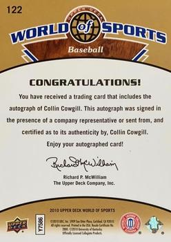 2010 Upper Deck World of Sports - Autographs #122 Collin Cowgill Back