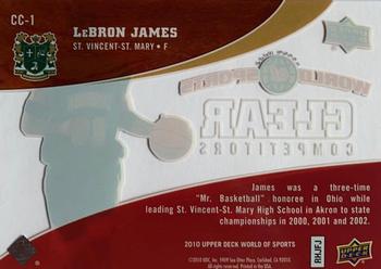 2010 Upper Deck World of Sports - Clear Competitors #CC-1 LeBron James Back