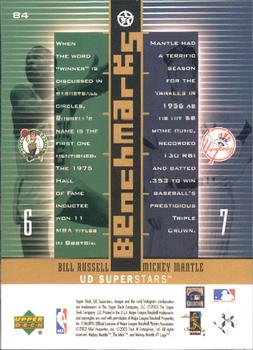 2002-03 UD SuperStars - Benchmarks #B4 Bill Russell / Mickey Mantle Back