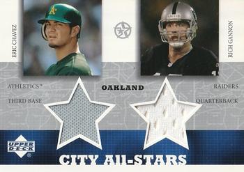 2002-03 UD SuperStars - City All-Stars Dual Jersey #EC/RG-C Eric Chavez / Rich Gannon Front