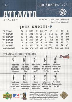 2002-03 UD SuperStars - Gold #18 John Smoltz Back