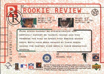 2002-03 UD SuperStars - Rookie Review #R2 Ichiro / Michael Vick Back