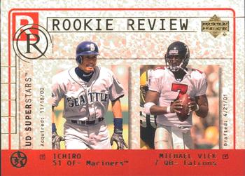 2002-03 UD SuperStars - Rookie Review #R2 Ichiro / Michael Vick Front