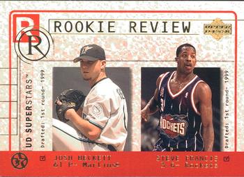 2002-03 UD SuperStars - Rookie Review #R3 Josh Beckett / Steve Francis Front
