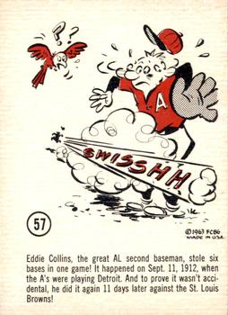 1963 Gad Fun Cards #57 Eddie Collins Front