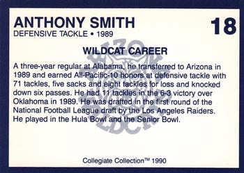 1990 Collegiate Collection Arizona Wildcats #18 Anthony Smith Back