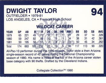 1990 Collegiate Collection Arizona Wildcats #94 Dwight Taylor Back
