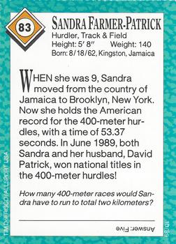 1989 Sports Illustrated for Kids #83 Sandra Farmer-Patrick Back