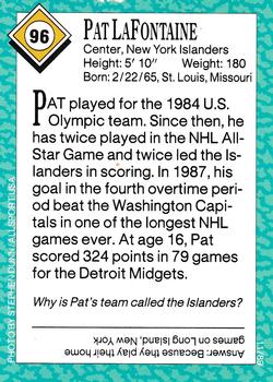 1989 Sports Illustrated for Kids #96 Pat LaFontaine Back