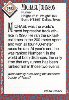 1991 Sports Illustrated for Kids #253 Michael Johnson Back