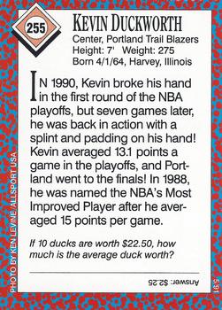 1991 Sports Illustrated for Kids #255 Kevin Duckworth Back