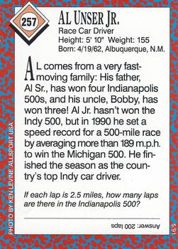 1991 Sports Illustrated for Kids #257 Al Unser Jr. Back