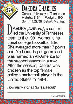 1991 Sports Illustrated for Kids #274 Daedra Charles Back
