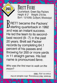 1993 Sports Illustrated for Kids #203 Brett Favre Back