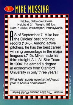 1994 Sports Illustrated for Kids #311 Mike Mussina Back