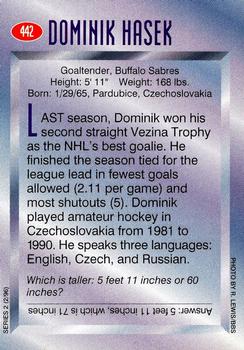 1996 Sports Illustrated for Kids II #442 Dominik Hasek Back