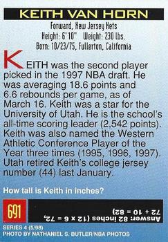 1998 Sports Illustrated for Kids #691 Keith Van Horn Back