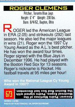 1998 Sports Illustrated for Kids #673 Roger Clemens Back