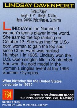 1999 Sports Illustrated for Kids #764 Lindsay Davenport Back