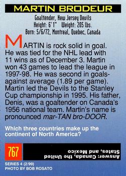 1999 Sports Illustrated for Kids #767 Martin Brodeur Back