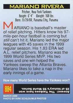 2000 Sports Illustrated for Kids I (Jan-Nov 2000) #884 Mariano Rivera Back