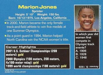 2002 Sports Illustrated for Kids #119 Marion Jones Back
