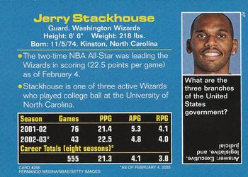 2003 Sports Illustrated for Kids #256 Jerry Stackhouse Back