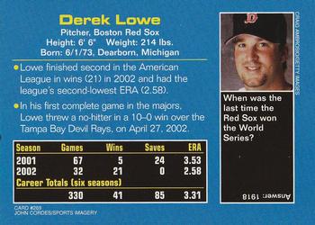 2003 Sports Illustrated for Kids #269 Derek Lowe Back