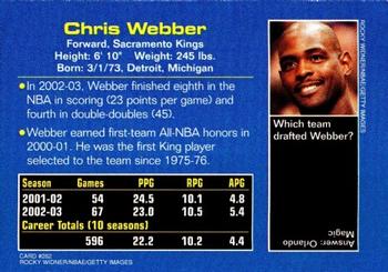 2003 Sports Illustrated for Kids #282 Chris Webber Back