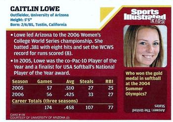 2007 Sports Illustrated for Kids #139 Caitlin Lowe Back