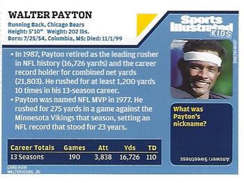 2007 Sports Illustrated for Kids #219 Walter Payton Back