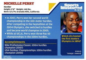 2008 Sports Illustrated for Kids #247 Michelle Perry Back