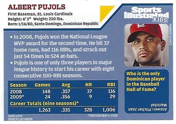 2009 Sports Illustrated for Kids #374 Albert Pujols Back